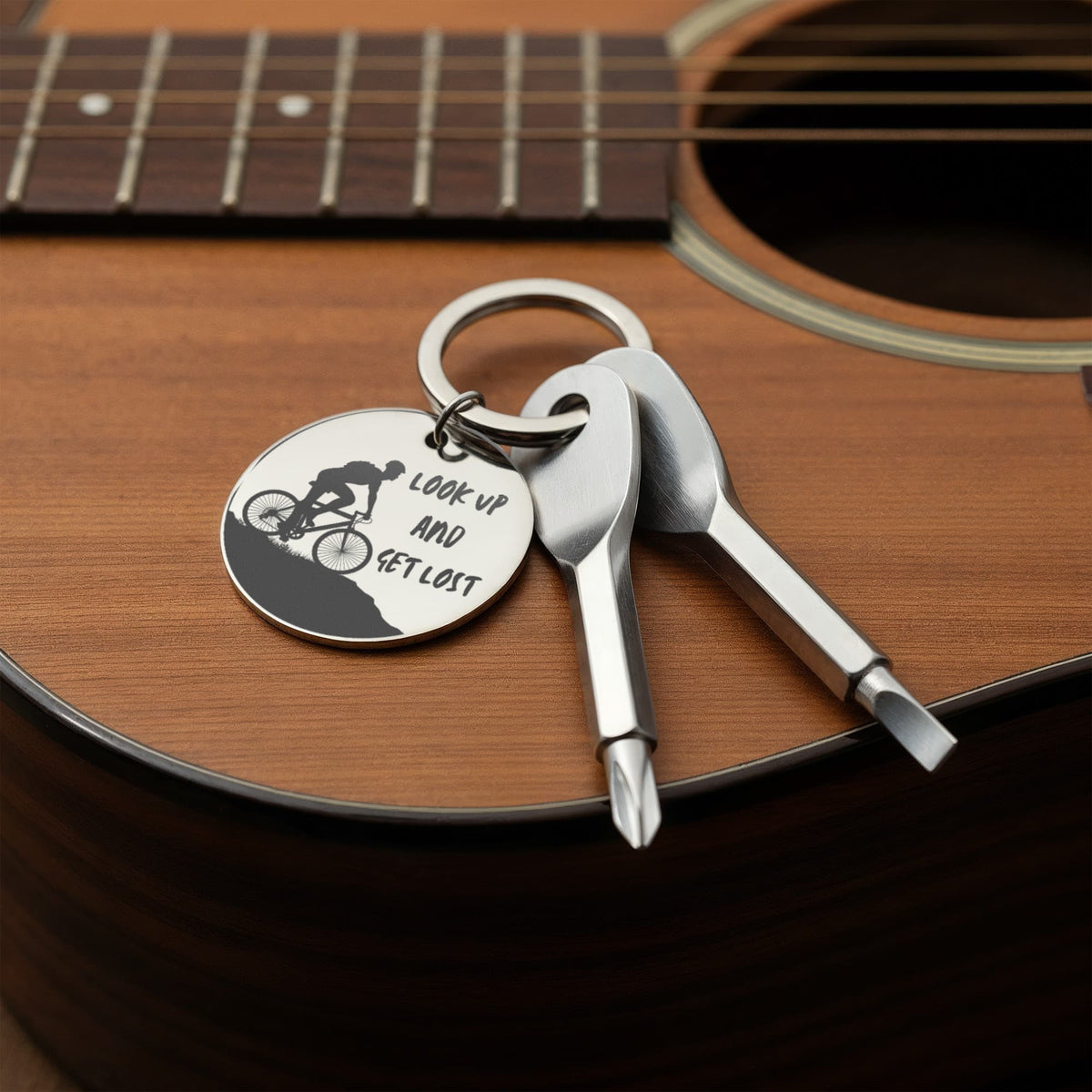 Meaningful Gift | Look Up And Get Lost | Engraved Screwdriver Keychain