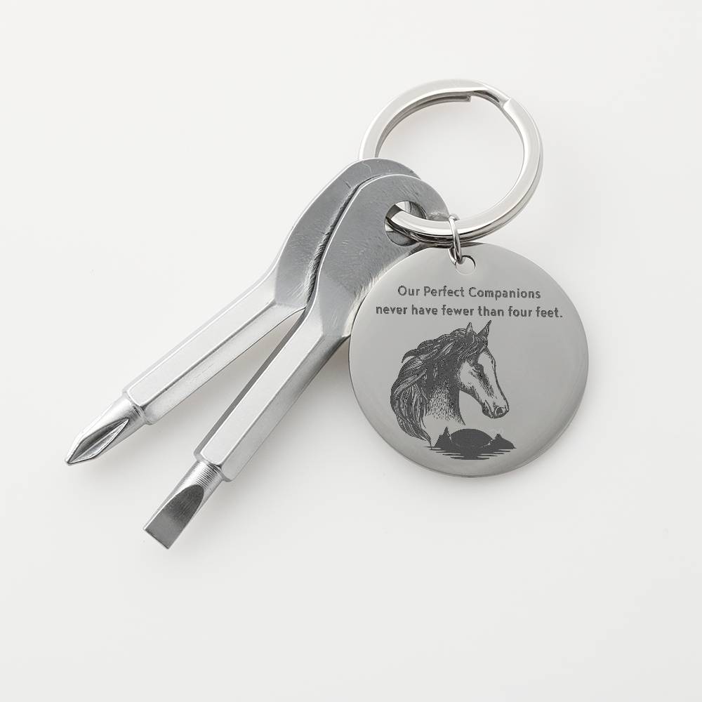 Horse Lover Gift | Our Perfect Companions | Engraved Screwdriver Keychain