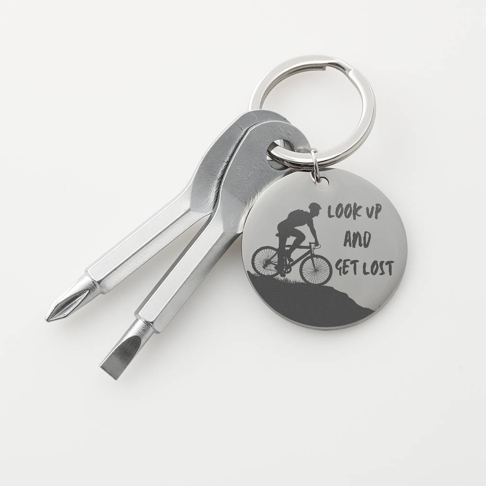 Meaningful Gift | Look Up And Get Lost | Engraved Screwdriver Keychain
