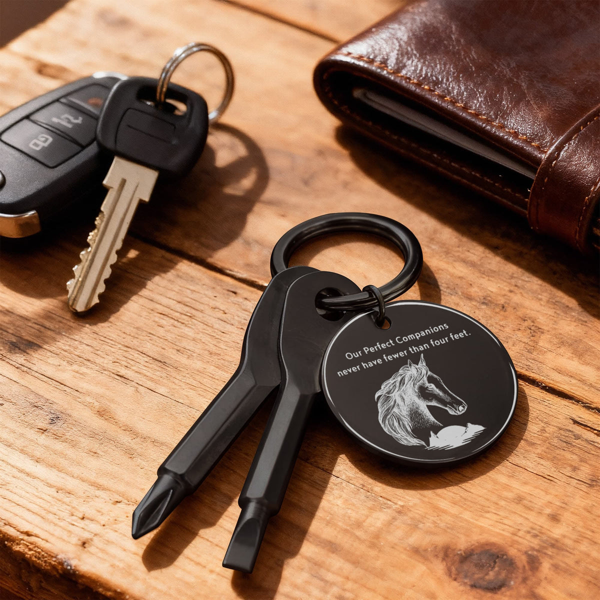 Horse Lover Gift | Our Perfect Companions | Engraved Screwdriver Keychain