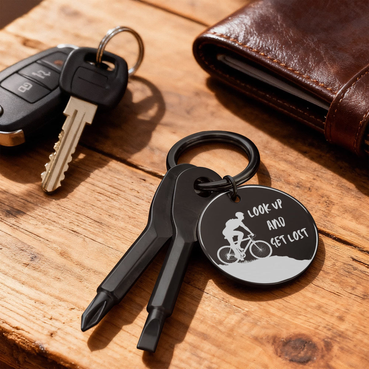 Meaningful Gift | Look Up And Get Lost | Engraved Screwdriver Keychain