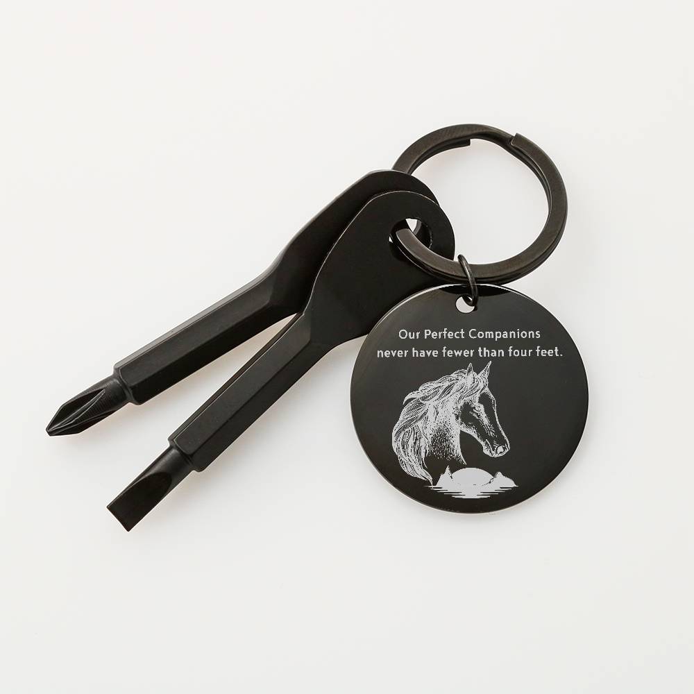 Horse Lover Gift | Our Perfect Companions | Engraved Screwdriver Keychain