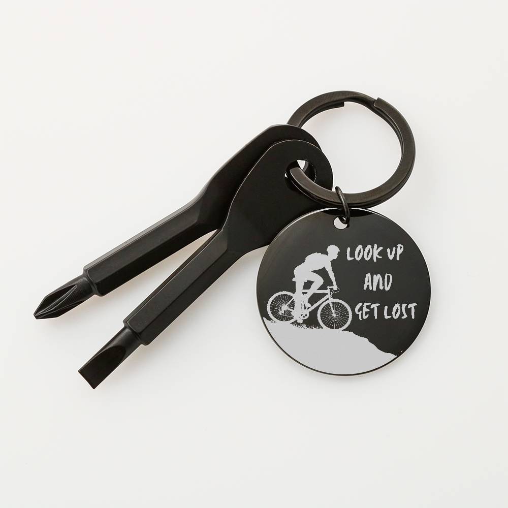 Meaningful Gift | Look Up And Get Lost | Engraved Screwdriver Keychain