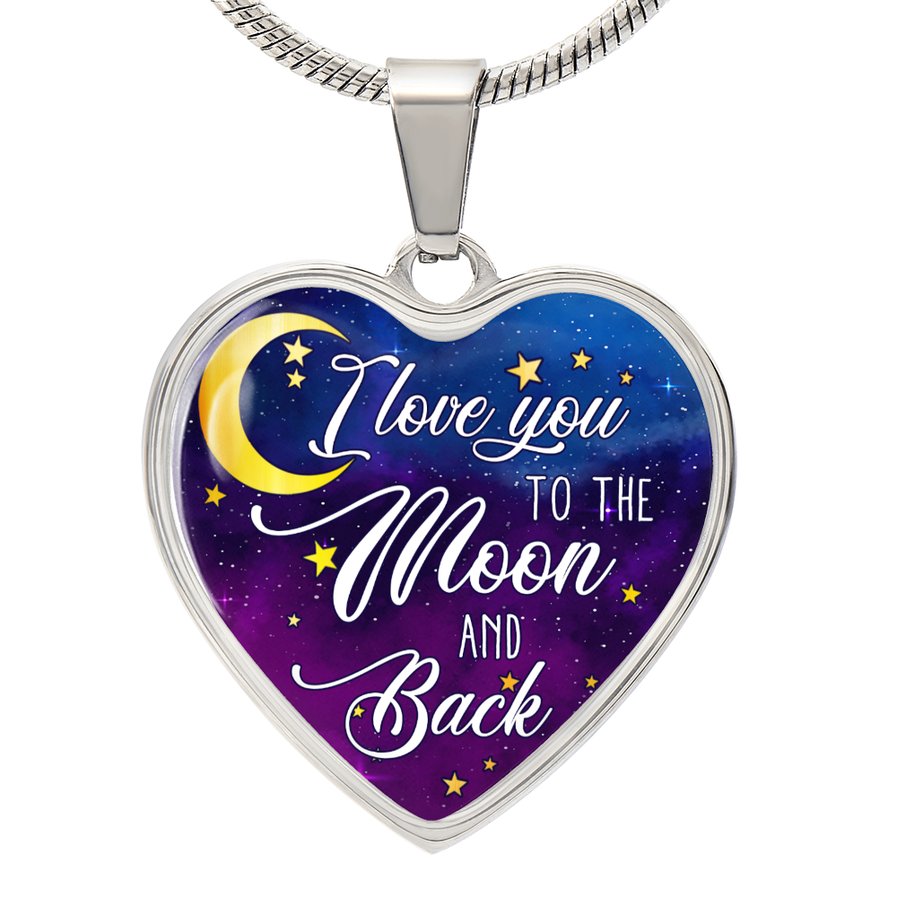 I Love You To The Moon And Back | Luxury Graphic Heart Necklace