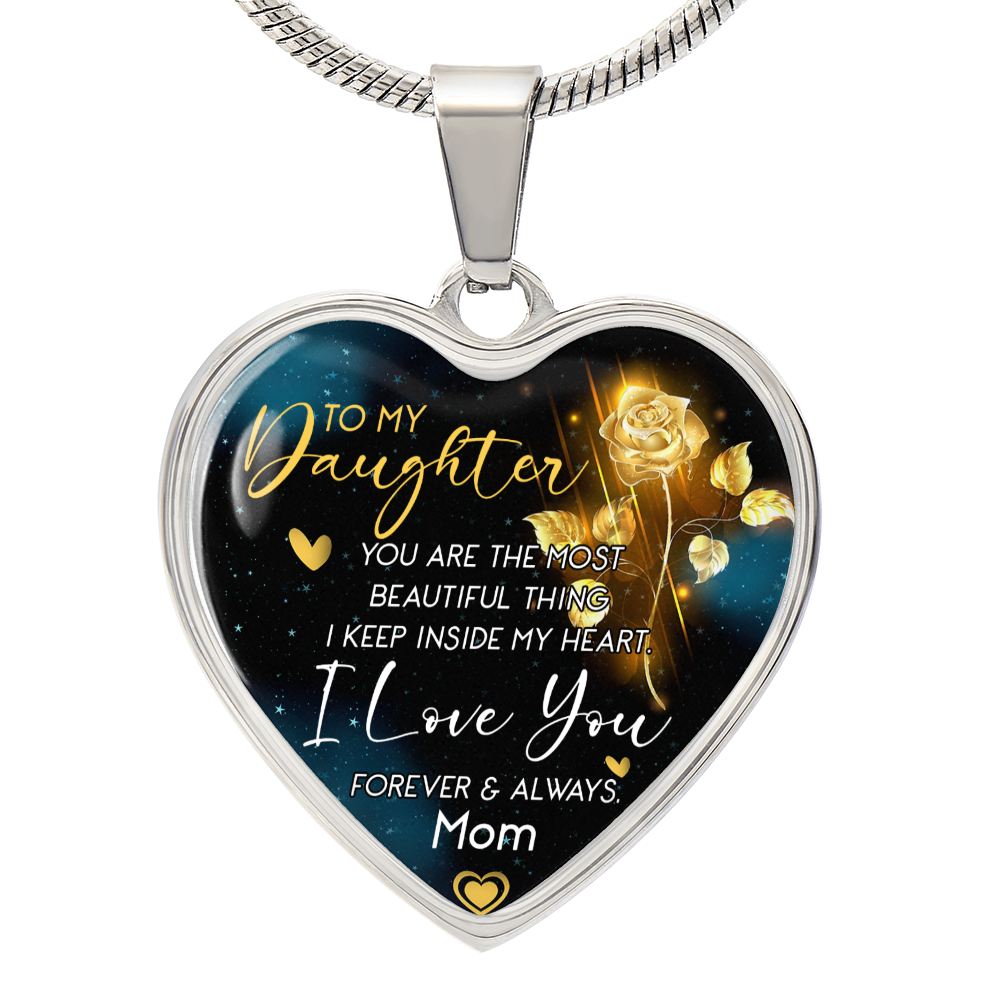 To My Daughter | Most Beautiful Thing | Luxury Graphic Heart Necklace
