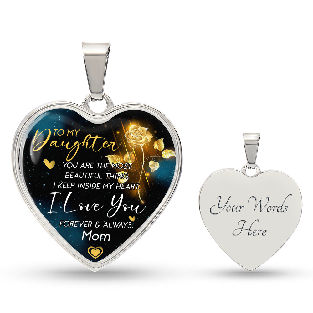 To My Daughter | Most Beautiful Thing | Luxury Graphic Heart Necklace