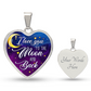 I Love You To The Moon And Back | Luxury Graphic Heart Necklace