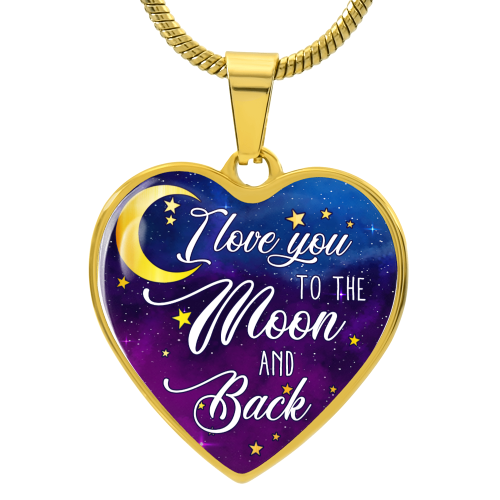 I Love You To The Moon And Back | Luxury Graphic Heart Necklace