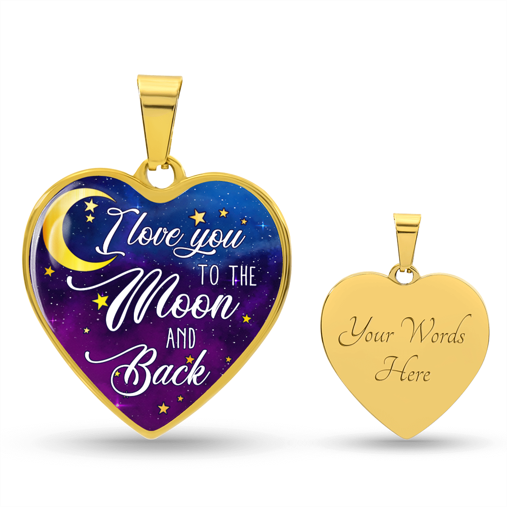 I Love You To The Moon And Back | Luxury Graphic Heart Necklace