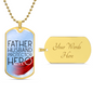 Father Husband Protector Hero | Luxury Dog Tag Necklace