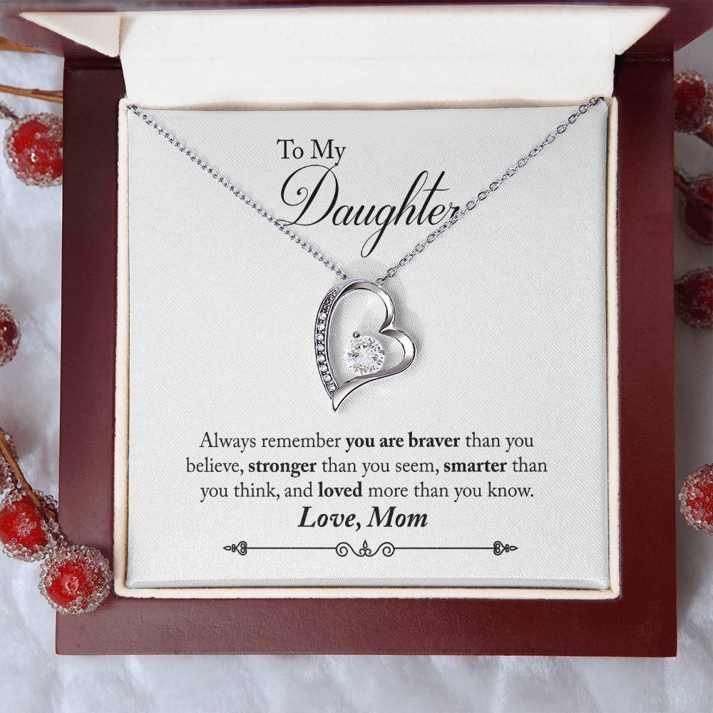 To My Daughter | Braver Stronger Smarter | Eternal Love Necklace