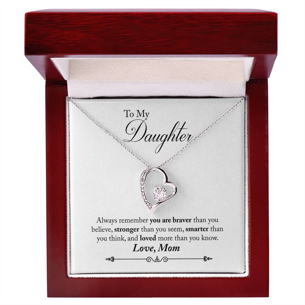 To My Daughter | Braver Stronger Smarter | Eternal Love Necklace