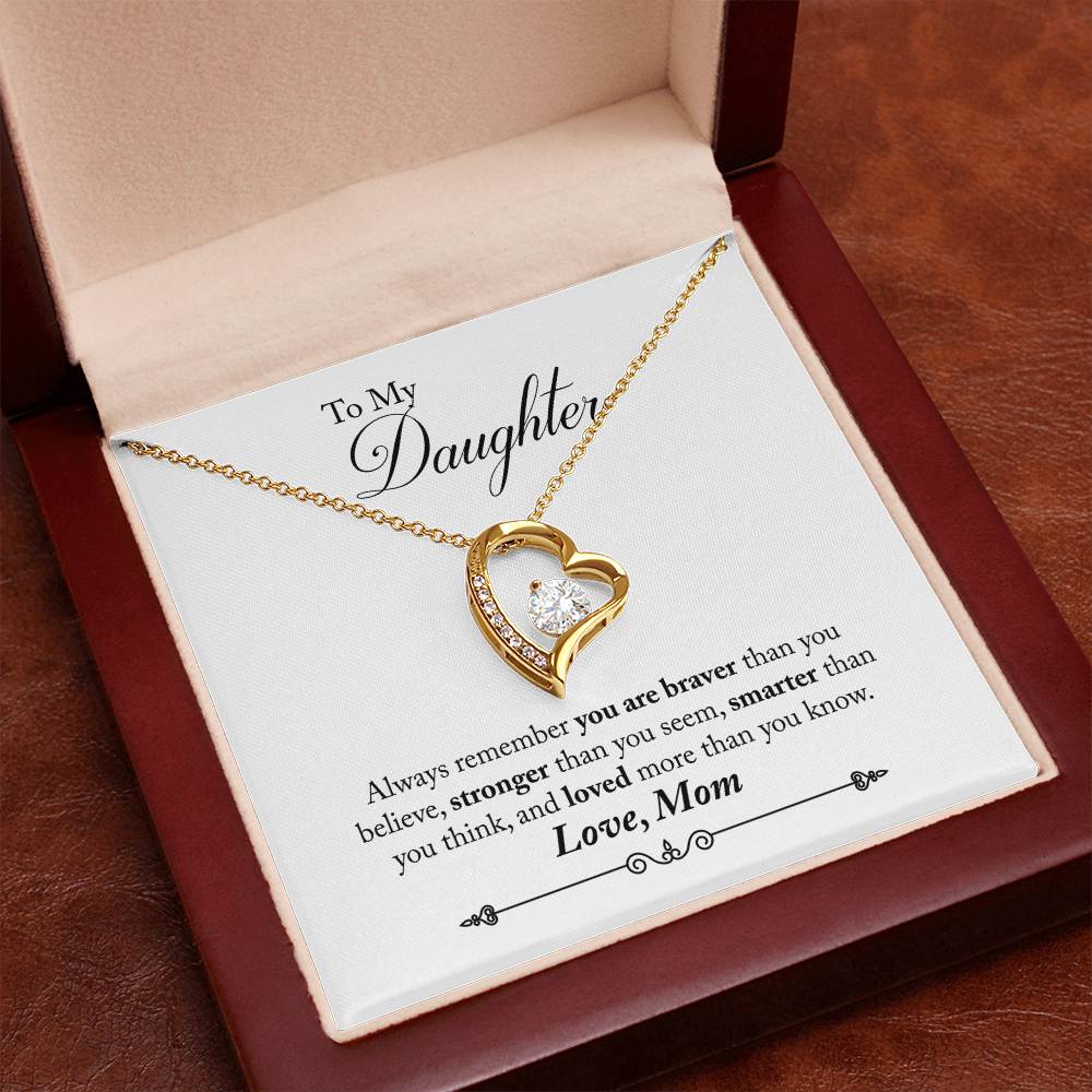 To My Daughter | Braver Stronger Smarter | Eternal Love Necklace