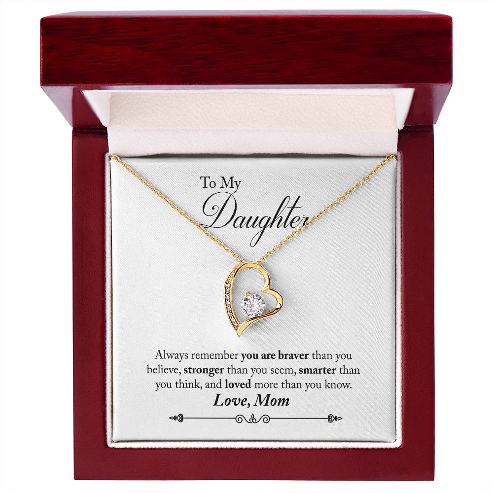 To My Daughter | Braver Stronger Smarter | Eternal Love Necklace