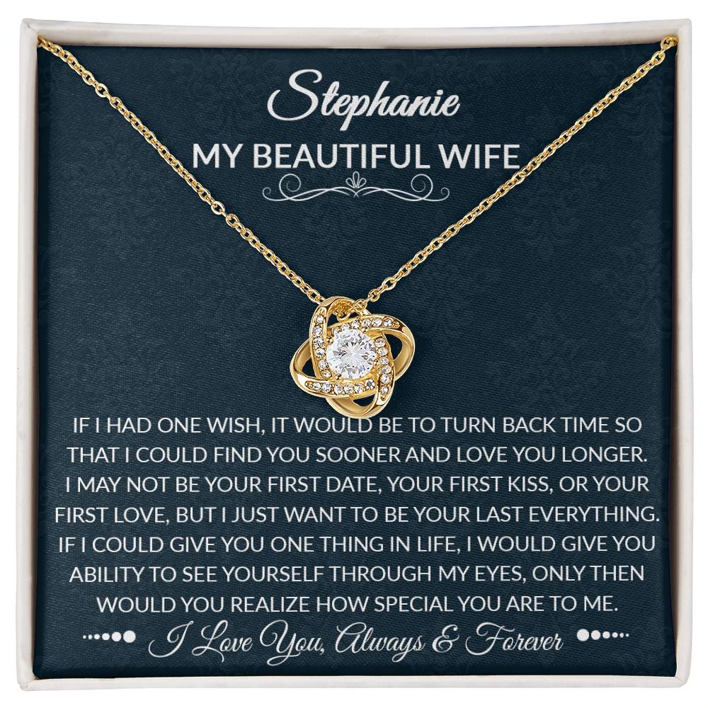 To My Beautiful Wife | How Special You Are | Love Knot Necklace