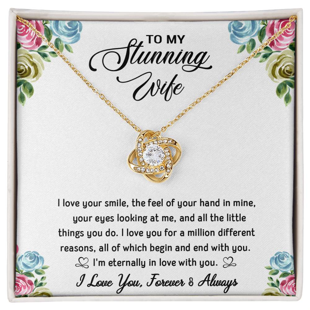 To My Stunning Wife | Eternally In Love | Love Knot Necklace