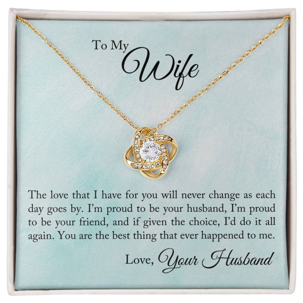 To My Wife | Proud To Be Your Husband | Love knot Necklace