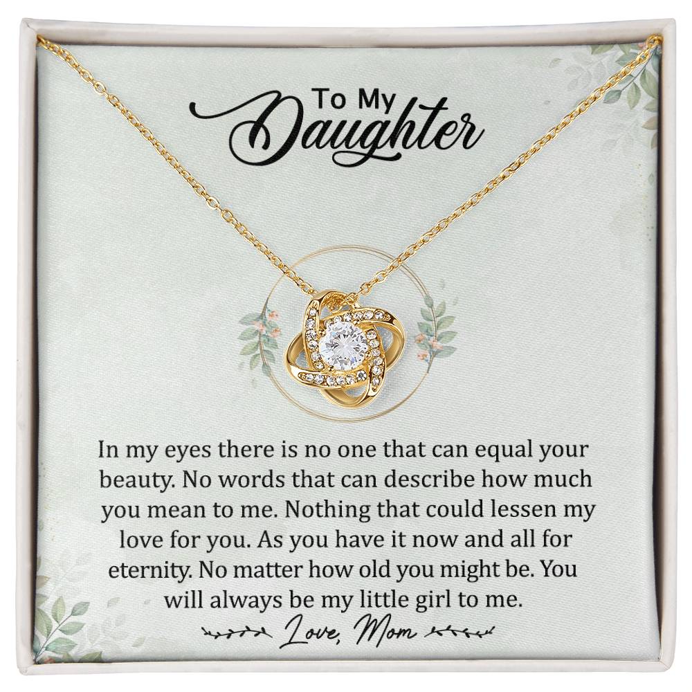 To My Daughter | Always My Little Girl | Love Knot Necklace