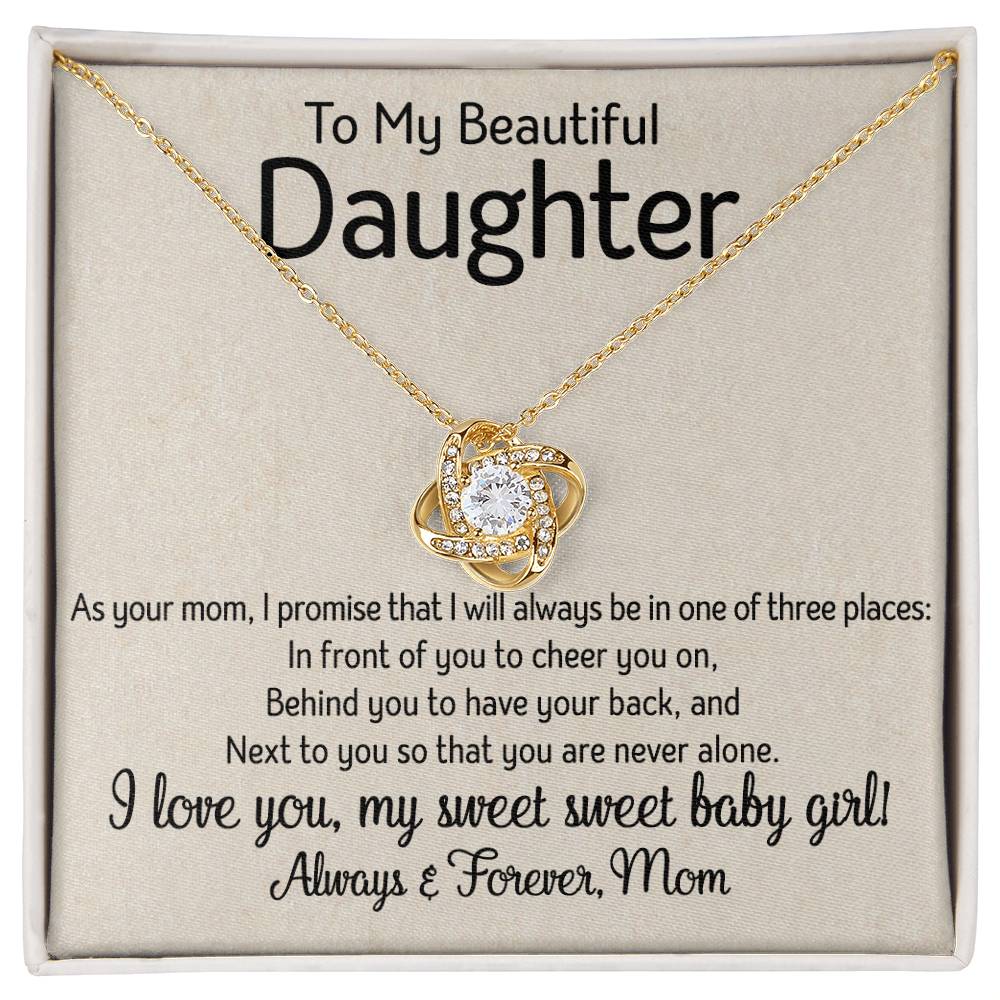 To My Daughter | One Of Three Places | Love Knot Necklace