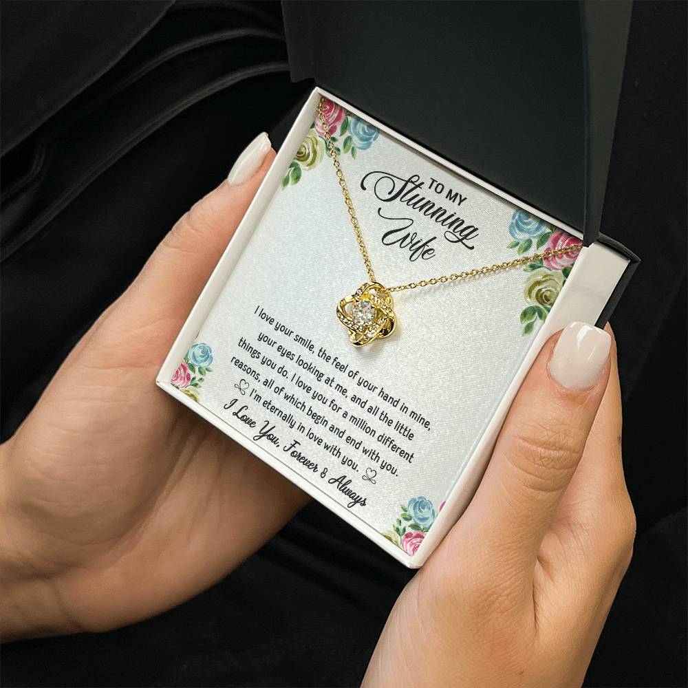 To My Stunning Wife | Eternally In Love | Love Knot Necklace