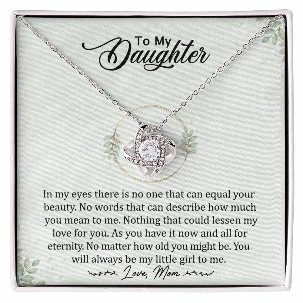 To My Daughter | Always My Little Girl | Love Knot Necklace