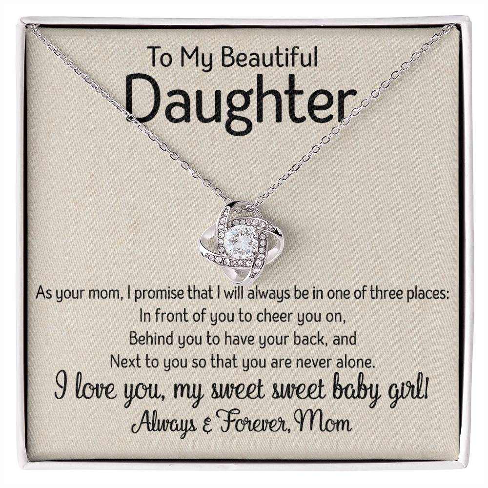 To My Daughter | One Of Three Places | Love Knot Necklace