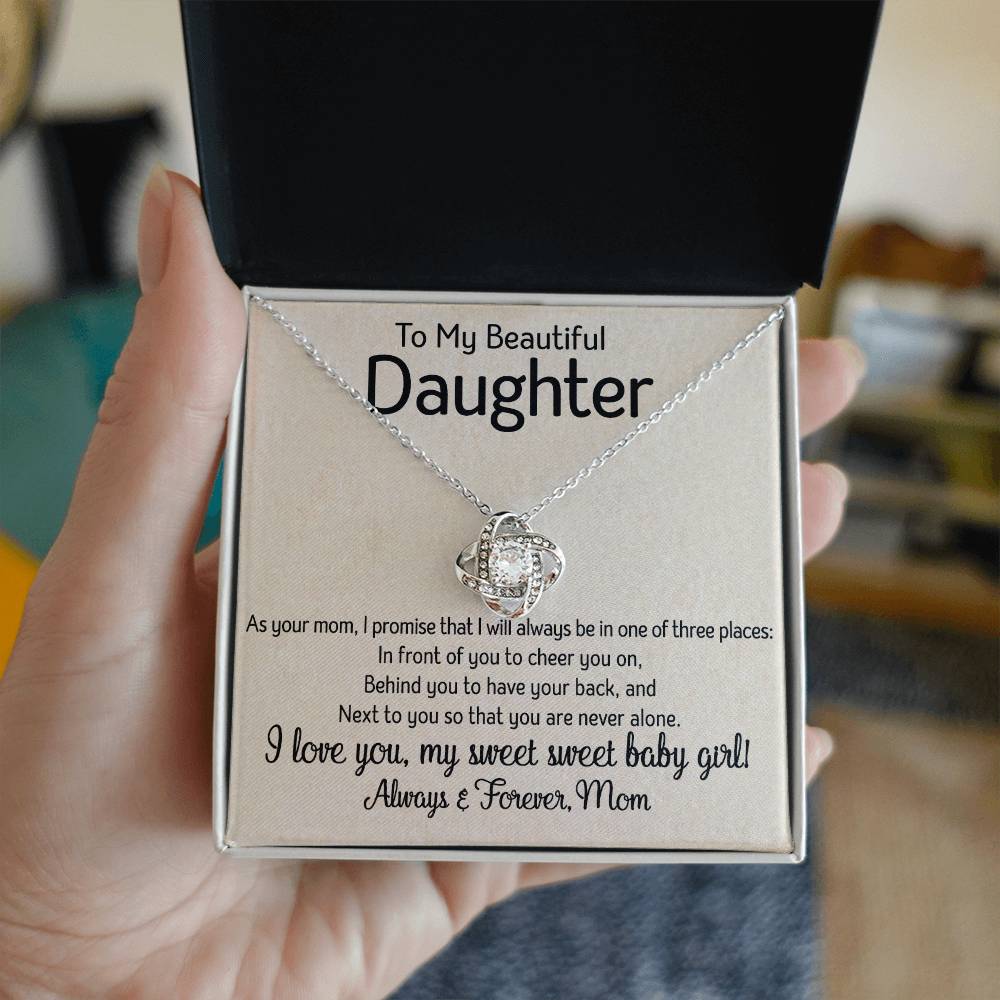 To My Daughter | One Of Three Places | Love Knot Necklace