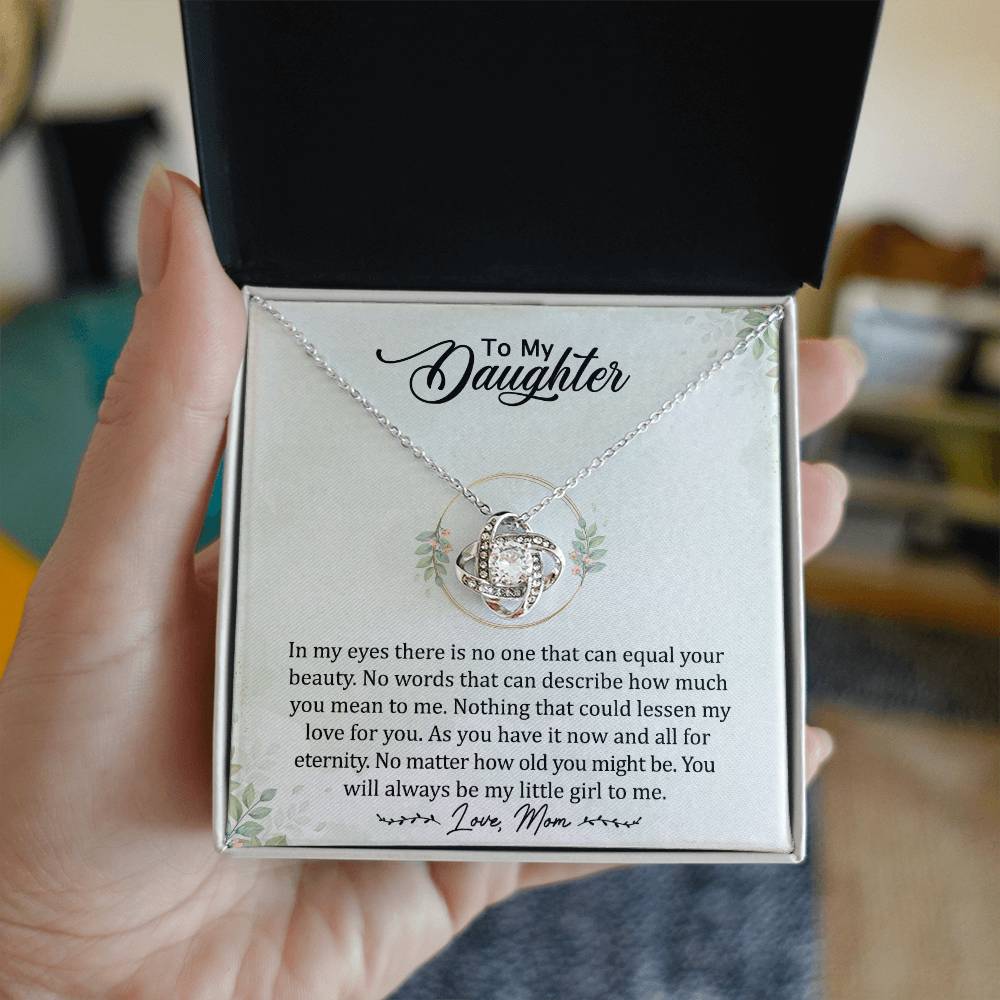 To My Daughter | Always My Little Girl | Love Knot Necklace