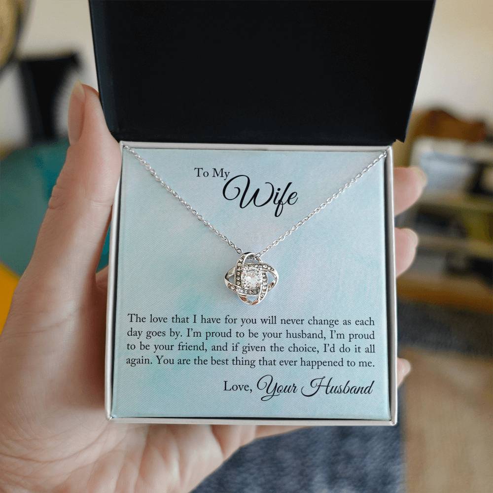 To My Wife | Proud To Be Your Husband | Love knot Necklace