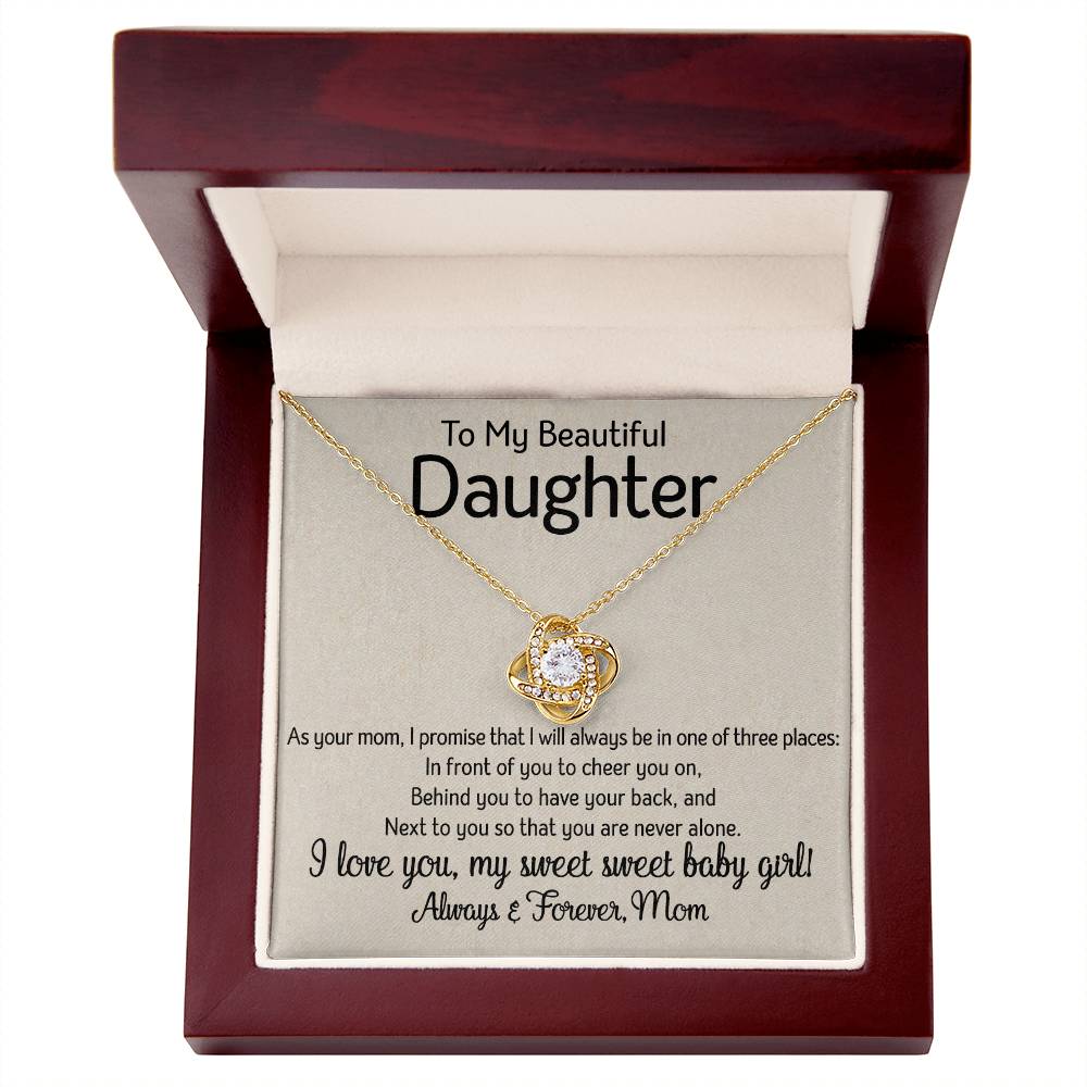 To My Daughter | One Of Three Places | Love Knot Necklace
