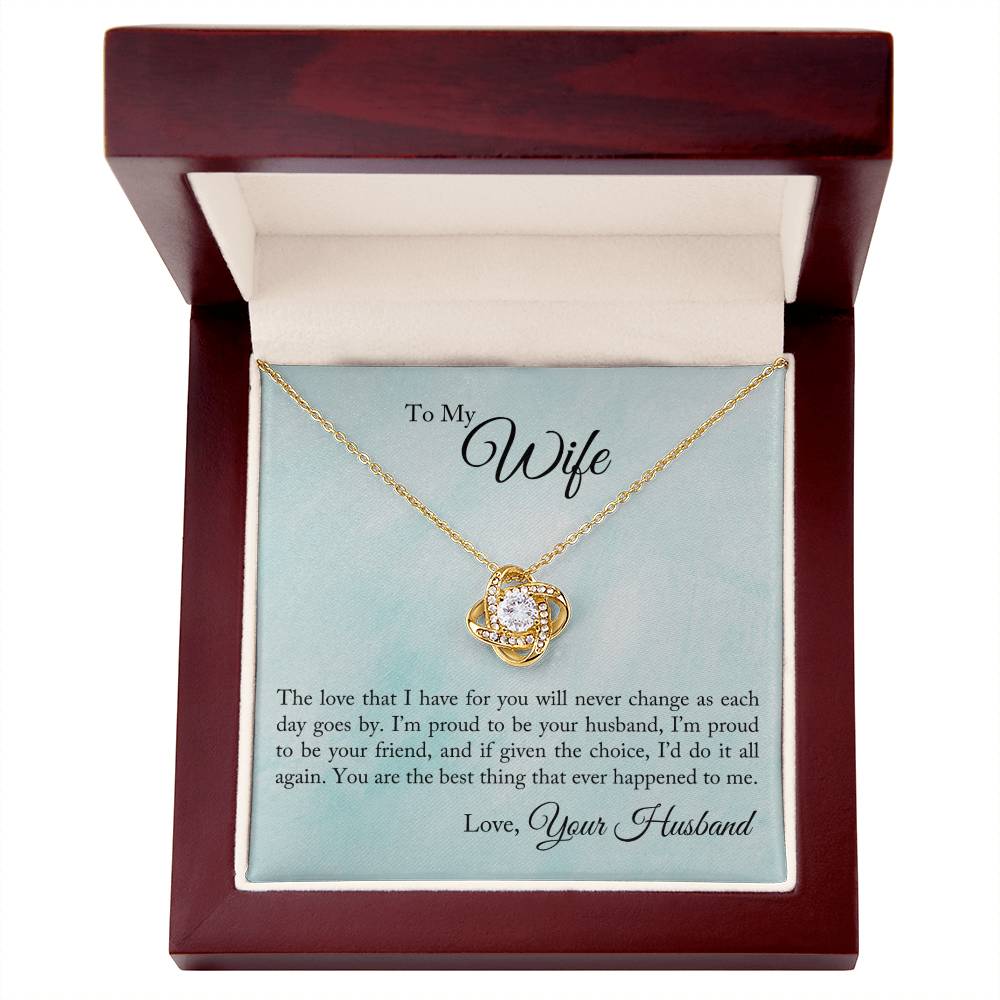 To My Wife | Proud To Be Your Husband | Love knot Necklace
