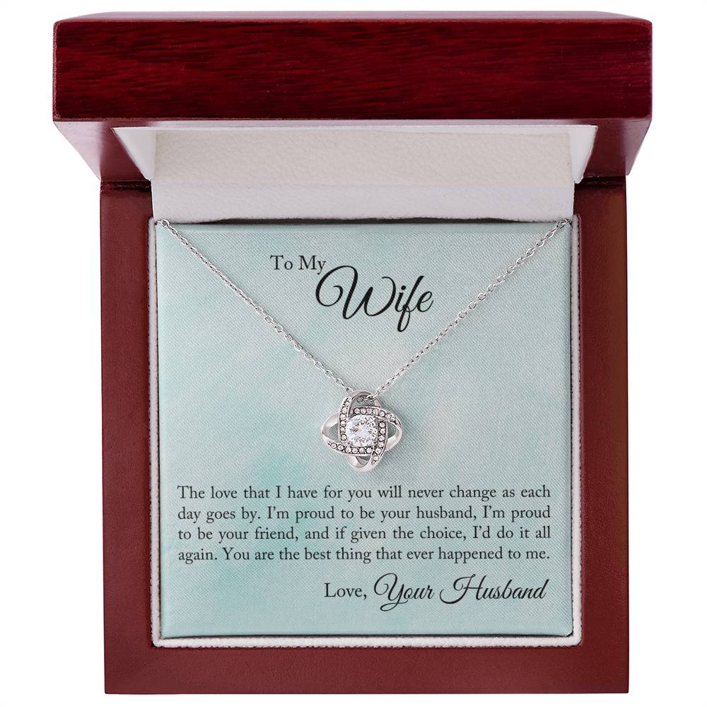 To My Wife - Proud To Be Your Husband - Love knot Necklace