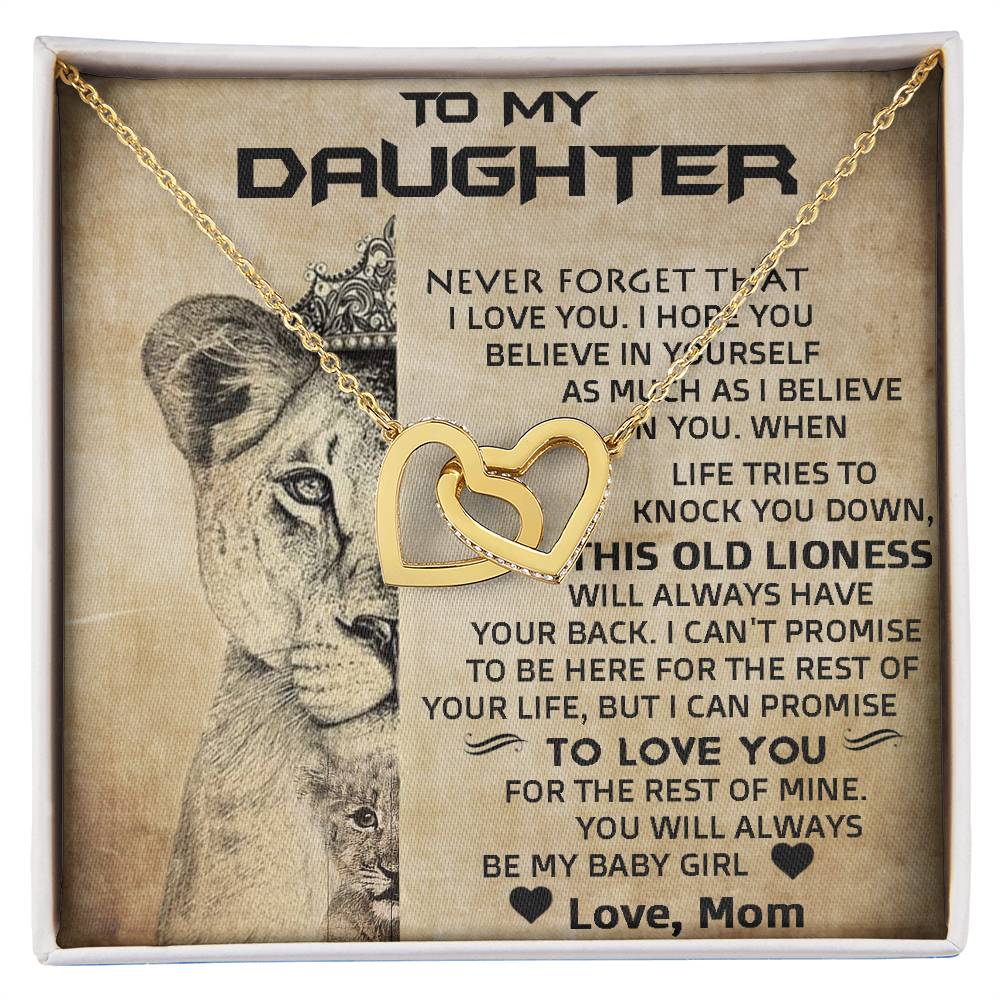To My Daughter | You Will Always Be My Baby Girl | Interlocking Hearts Necklace