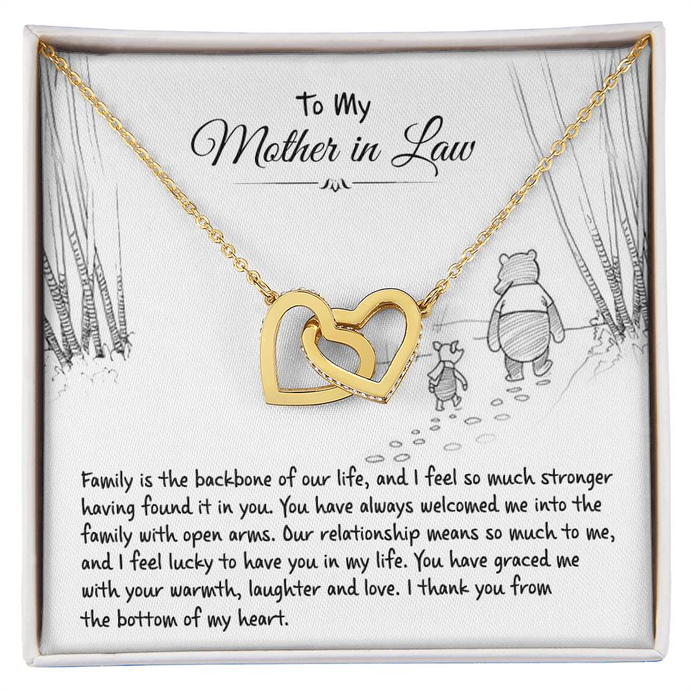 To My Mother-in-Law Interlocking Hearts Necklace
