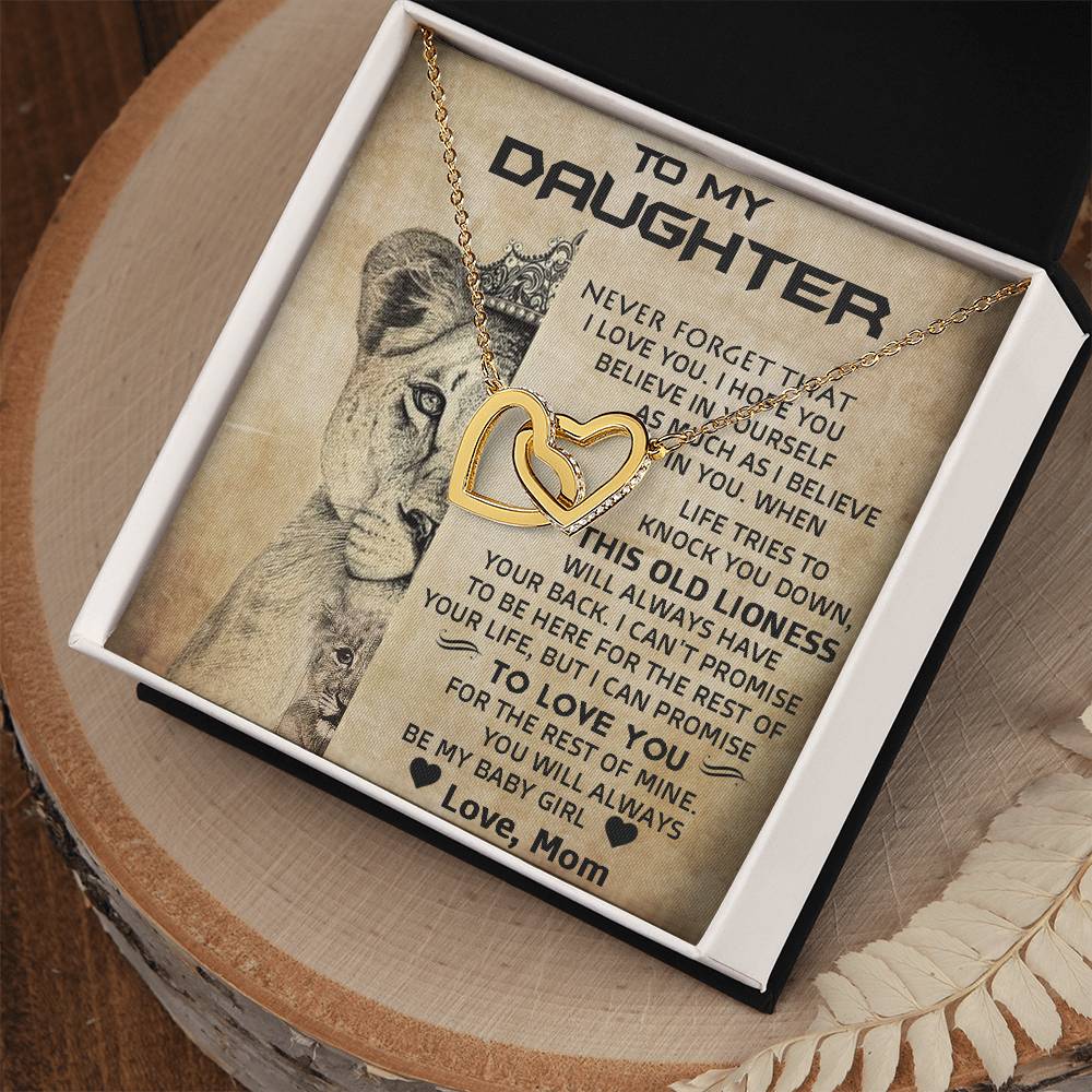 To My Daughter | You Will Always Be My Baby Girl | Interlocking Hearts Necklace