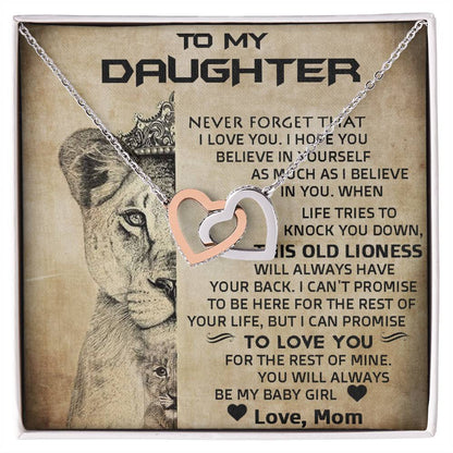 To My Daughter - You Will Always Be My Baby Girl - Interlocking Hearts Necklace