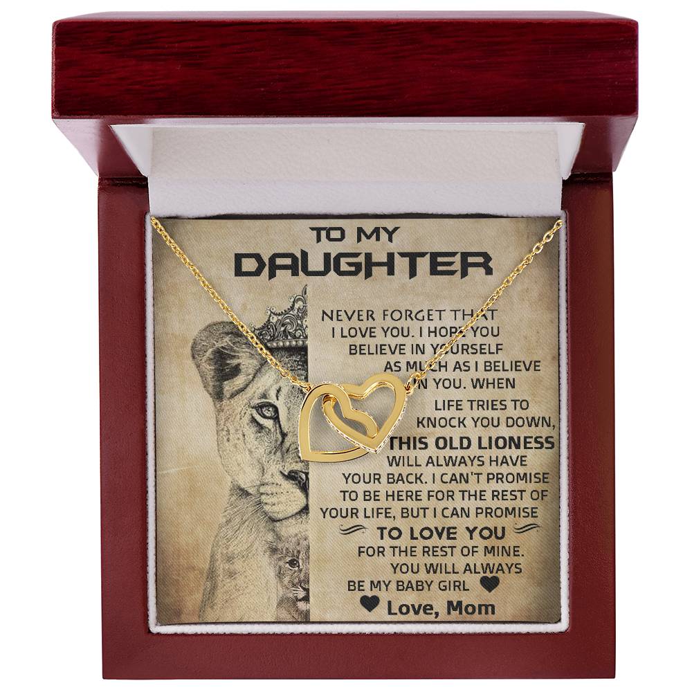 To My Daughter | You Will Always Be My Baby Girl | Interlocking Hearts Necklace