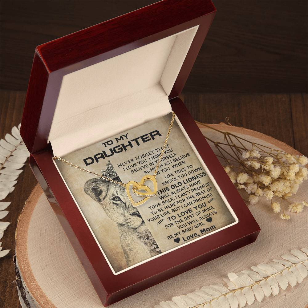 To My Daughter | You Will Always Be My Baby Girl | Interlocking Hearts Necklace