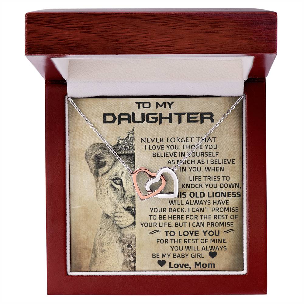 To My Daughter | You Will Always Be My Baby Girl | Interlocking Hearts Necklace