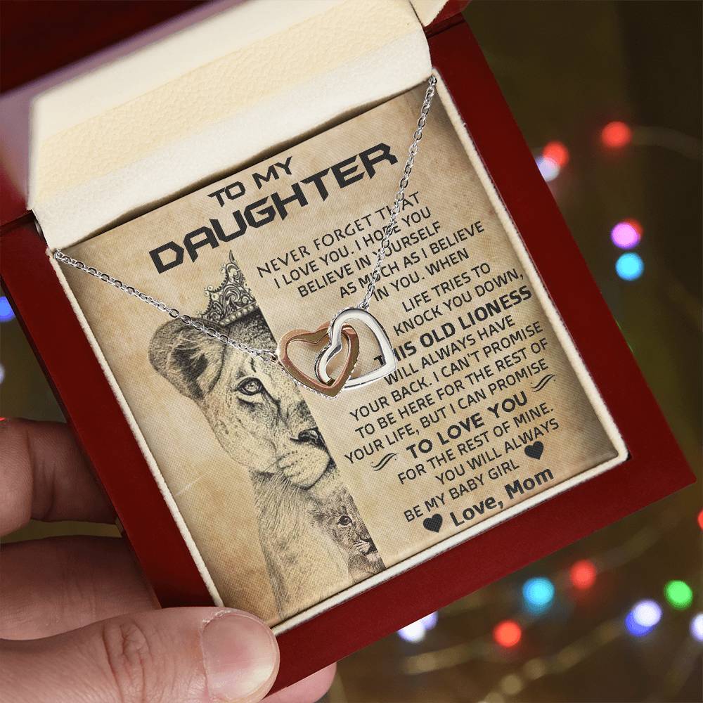 To My Daughter | You Will Always Be My Baby Girl | Interlocking Hearts Necklace