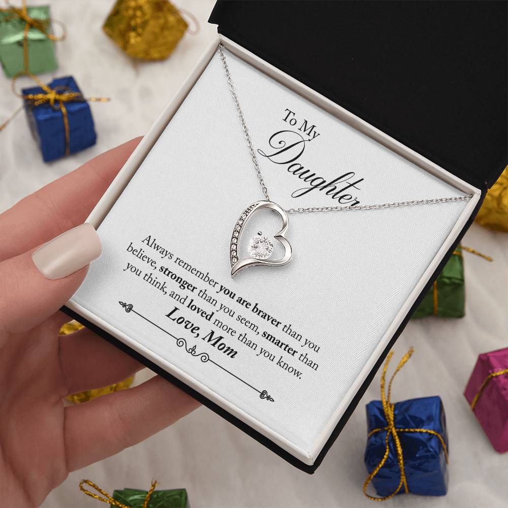 To My Daughter | Braver Stronger Smarter | Eternal Love Necklace