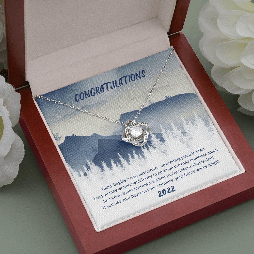 2022 Graduation Gift For Her - Your Future Will Be Bright - Love Knot Necklace - Celeste Jewel