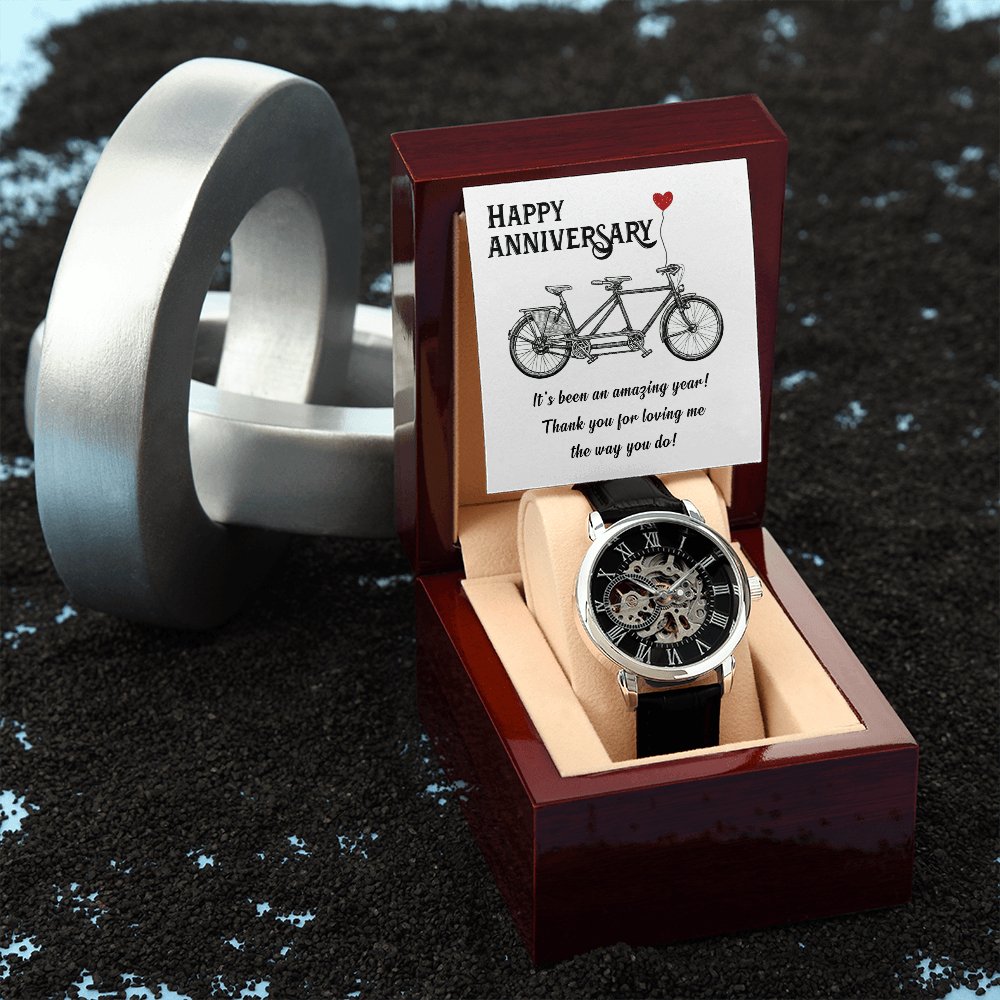Anniversary Gift For Husband & Boyfriend - Men's Skeleton Watch - Celeste Jewel