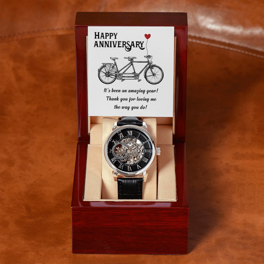 Anniversary Gift For Husband & Boyfriend - Men's Skeleton Watch - Celeste Jewel