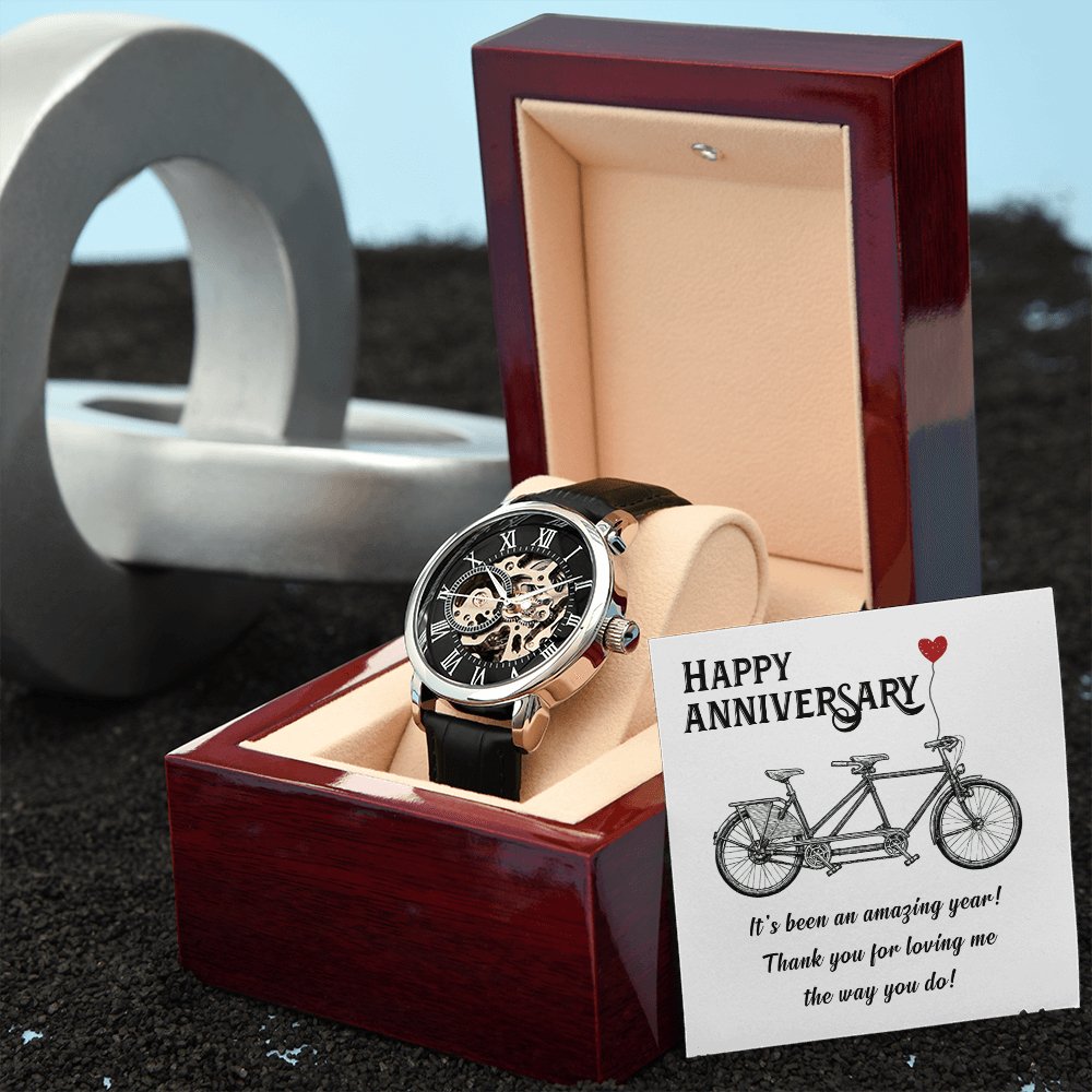 Anniversary Gift For Husband & Boyfriend - Men's Skeleton Watch - Celeste Jewel