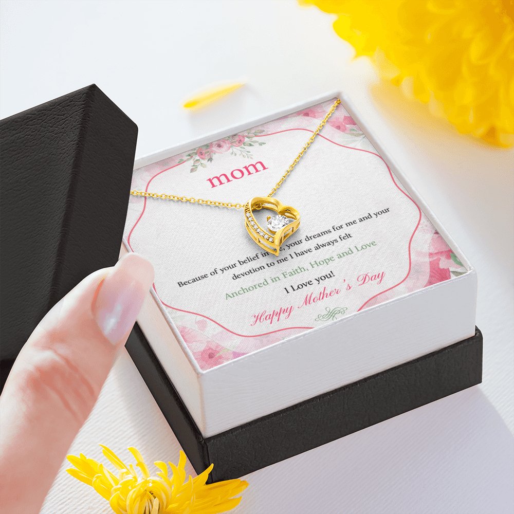 Because Of Your Belief In Me Mom - Eternal Love Necklace - Celeste Jewel