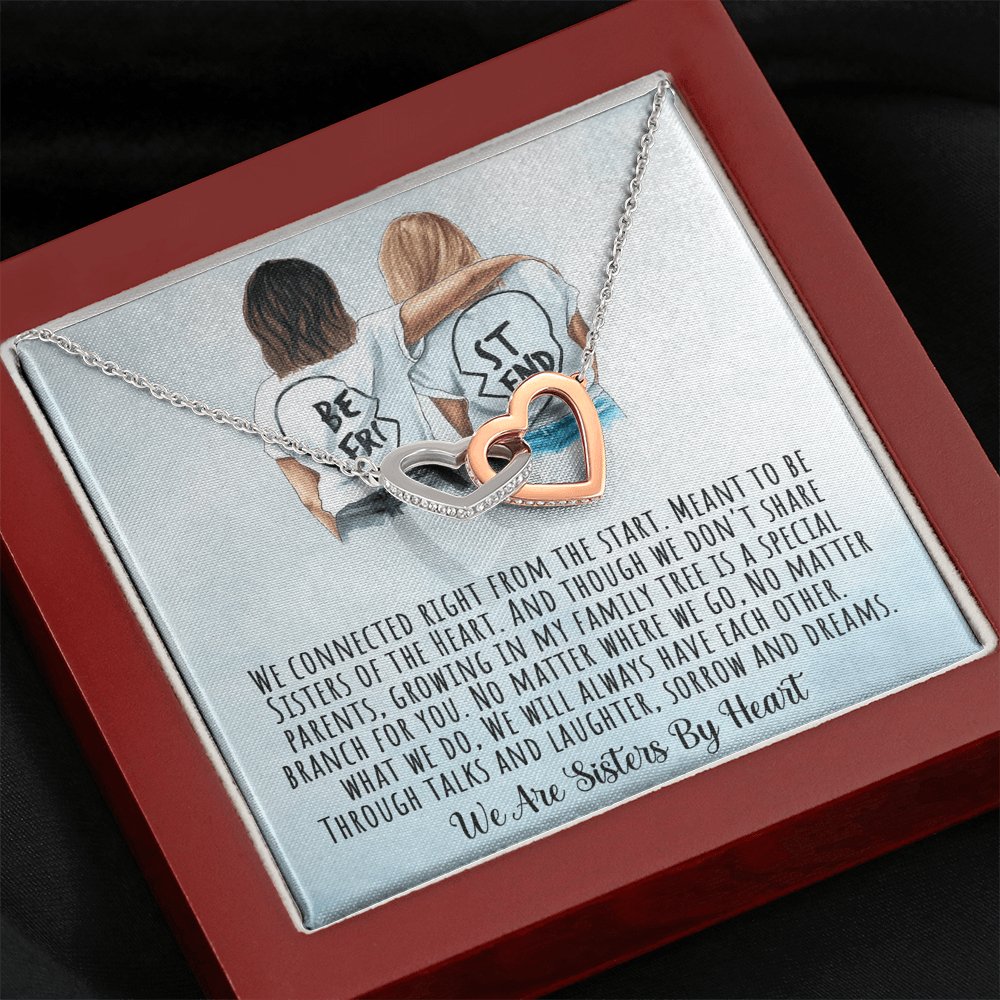 Best Friend - Sisters By Heart - Interlocking Hearts Necklace - Celeste Jewel