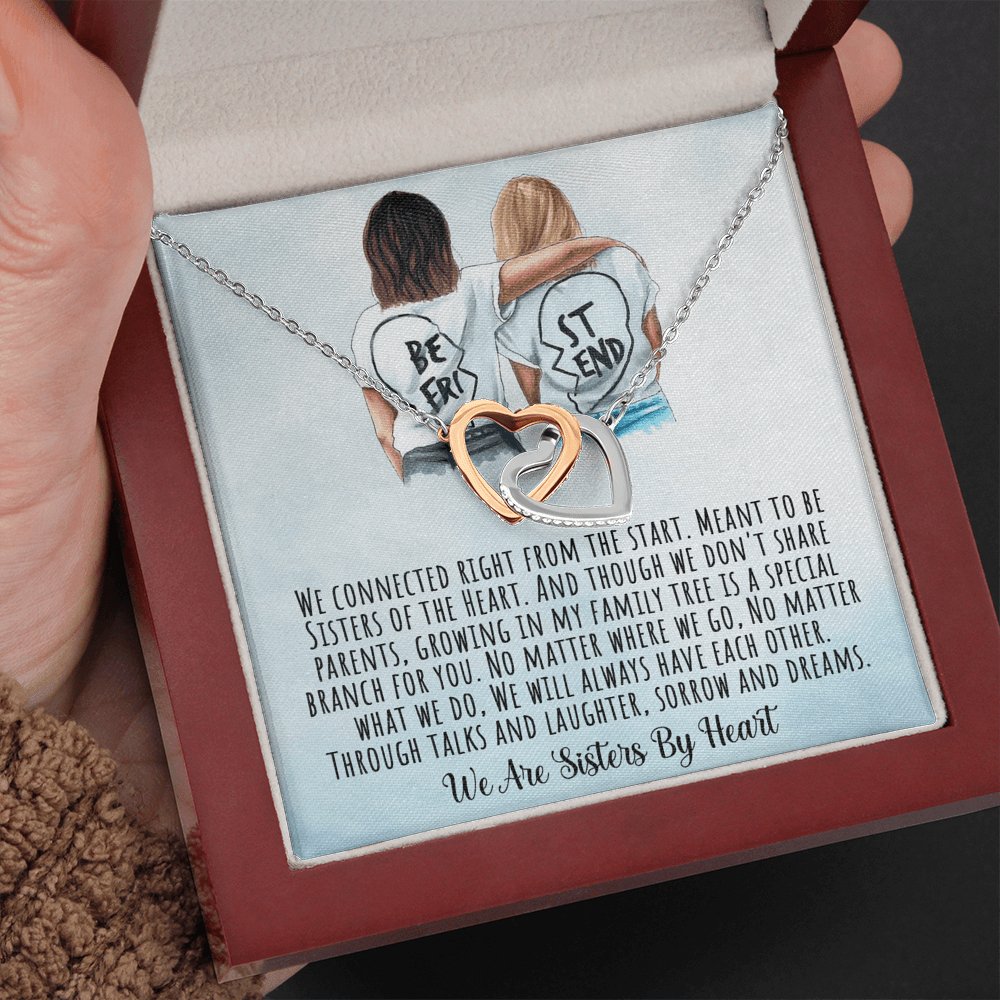 Best Friend - Sisters By Heart - Interlocking Hearts Necklace - Celeste Jewel