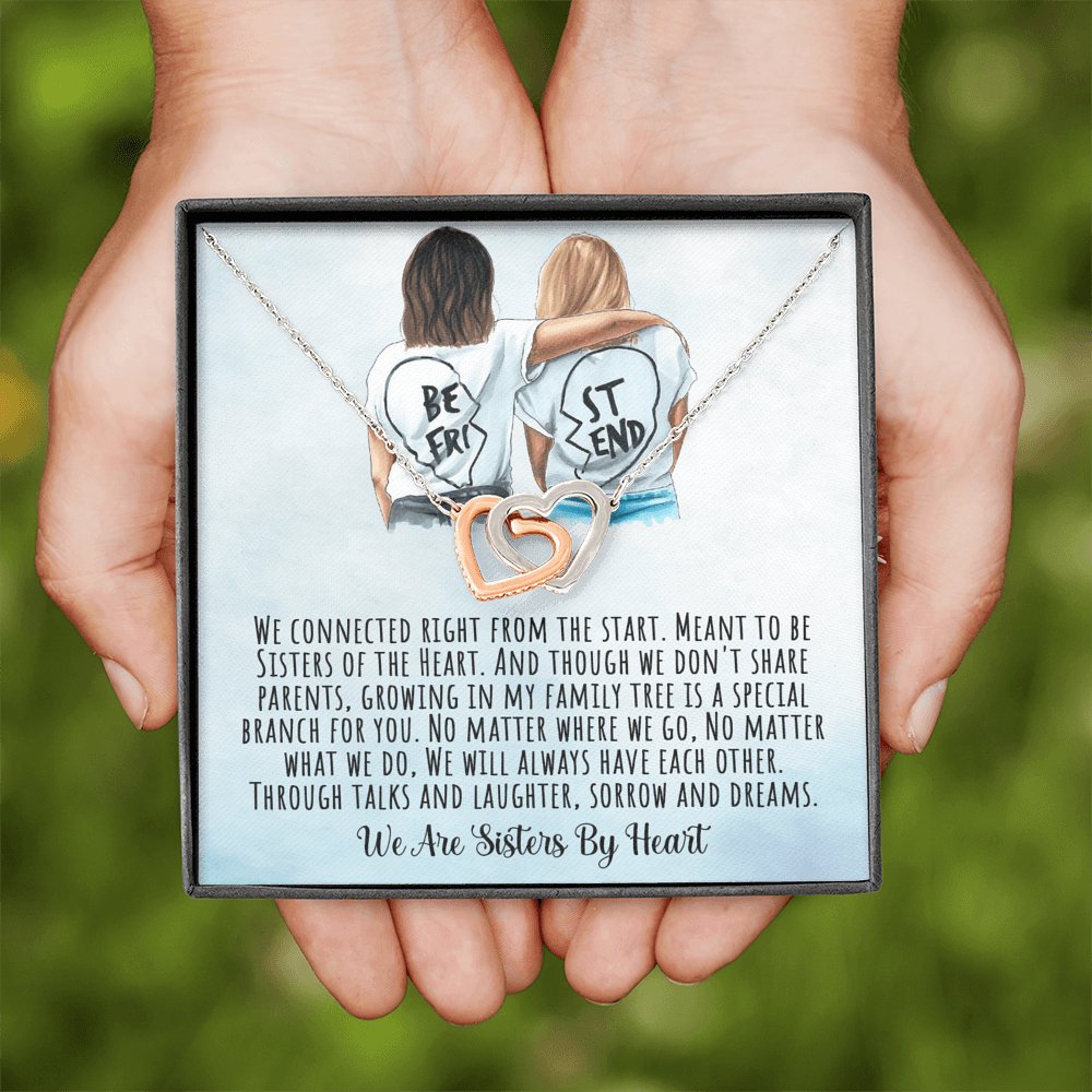 Best Friend - Sisters By Heart - Interlocking Hearts Necklace - Celeste Jewel