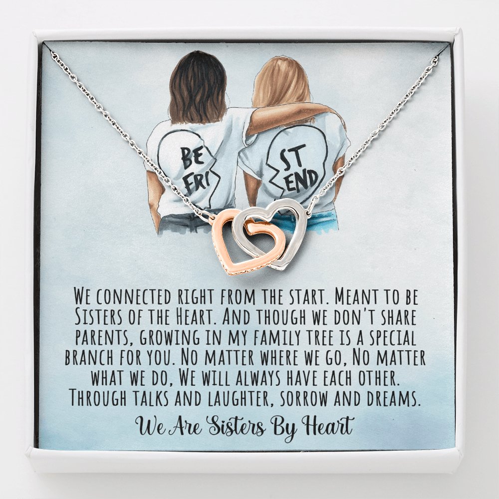 Best Friend - Sisters By Heart - Interlocking Hearts Necklace - Celeste Jewel